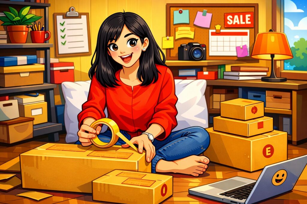 bien que de plus en plus digitalisé le ecommerce se finit toujours par des colis